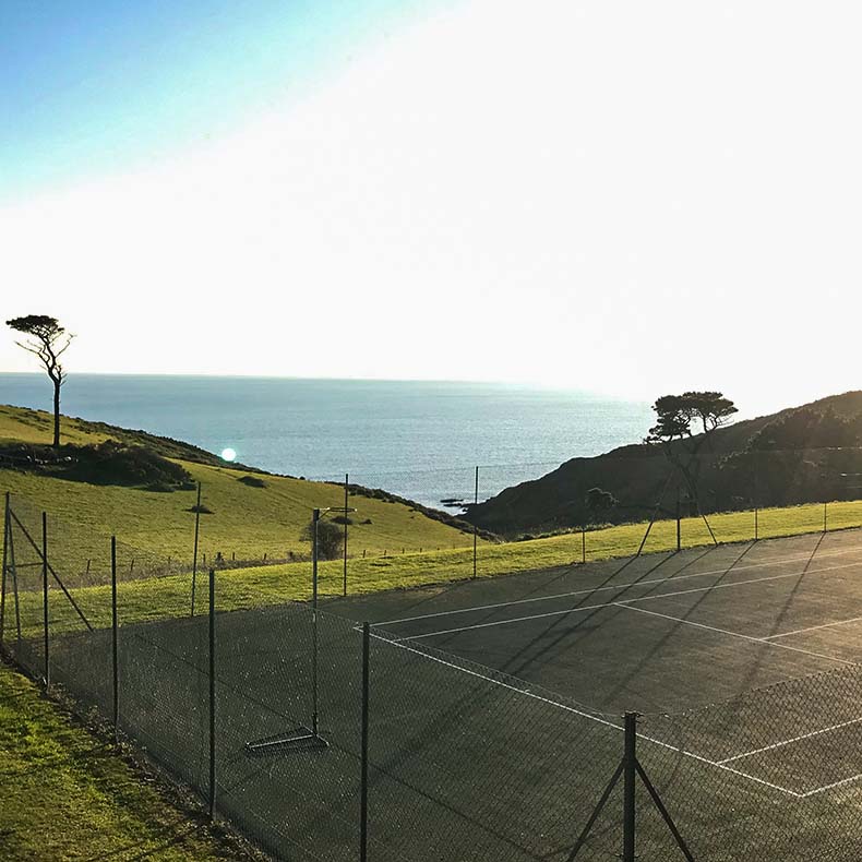 Tennis court with views of the sea